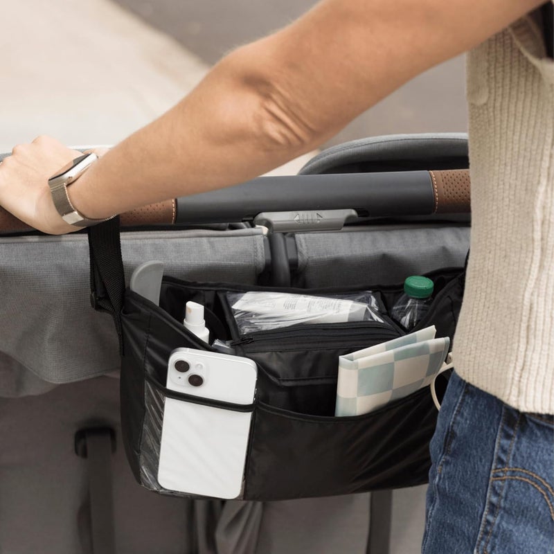 Tiny Twinkle Universal Stroller Organizer with Adjustable Strap  Waterproof Stroller Caddy Fits Baby Jogger Nuna Graco Donna and Bugaboo StrollersBlack - Image 4