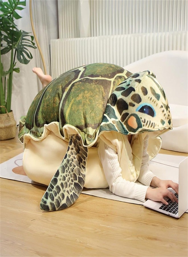 CARTBAE Creative Wearable Turtle Shell Pillows Soft and Breathable Turtle Pillows Plush Toy Party Cosplay Turtle Stuffed Animal,23.6 inches - Image 3