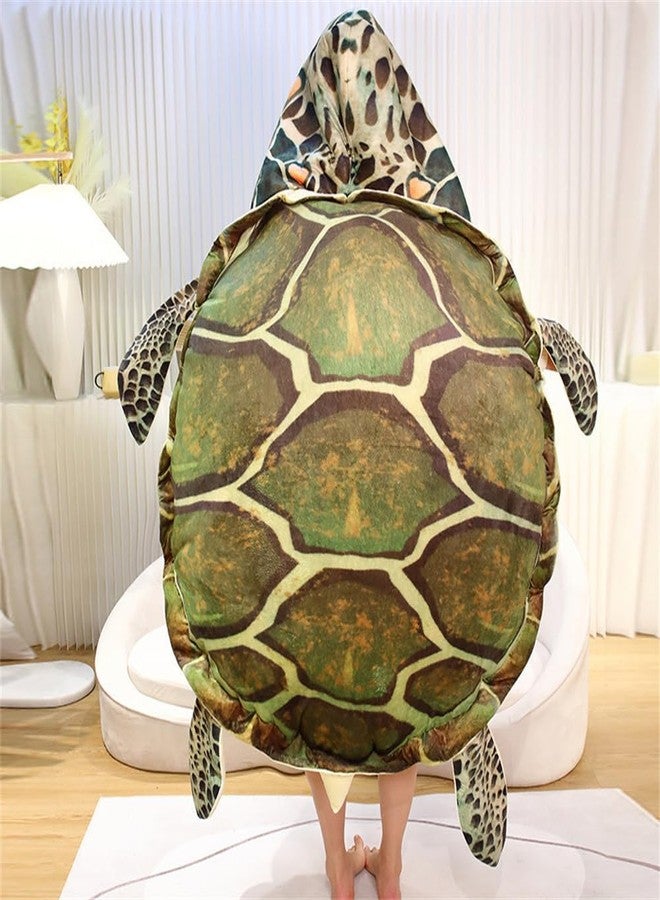 CARTBAE Creative Wearable Turtle Shell Pillows Soft and Breathable Turtle Pillows Plush Toy Party Cosplay Turtle Stuffed Animal,23.6 inches - Image 1