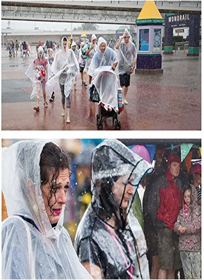 Generic - 5-Pack Disposable Rain Ponchos for Adults, Clear Waterproof Jacket with Drawstring Hood and Elastic Sleeves, Ideal for Travel, Outdoor Activities, Hiking, and Emergencies (Blue) - Image 1
