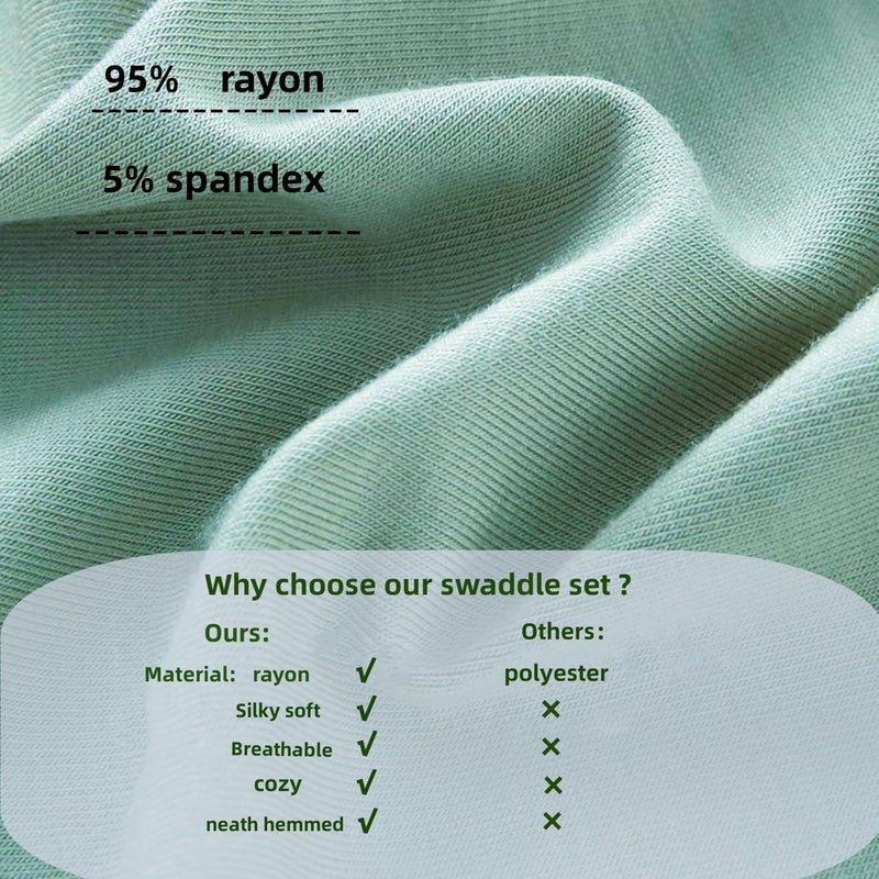 OWLOWLA Swaddle Blanket and Hat Set Newborn Swaddle Wrap Baby Receiving Blanket for Baby Boys Girls(Ivory) - Image 3