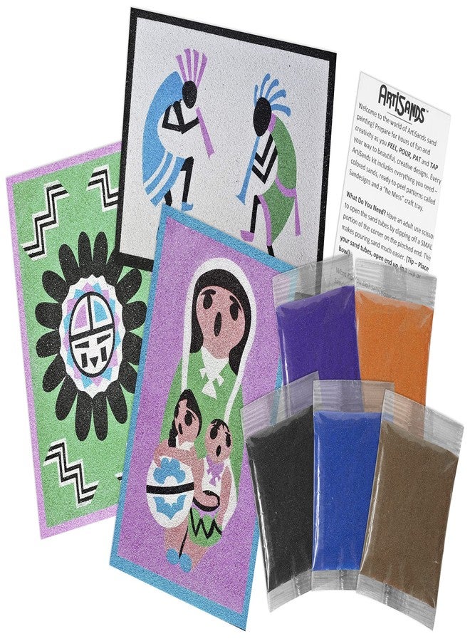 Activa ArtiSands Native American Sand Art Board Craft Kit, 3 Designs & 5 Sand Colors | No Scissors, No Glue, No Mess! - Image 1