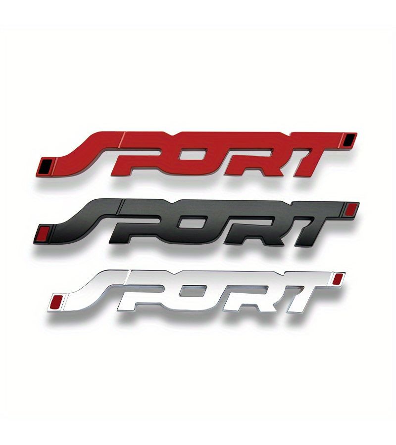 3D Chrome Sport Letter Car Decoration Sticker Black Glossy Finish Metal Badge For Spoiler Racing Vehicle Anti Corrosion Scratch Durable Easy Adhesive Universal - Image 2