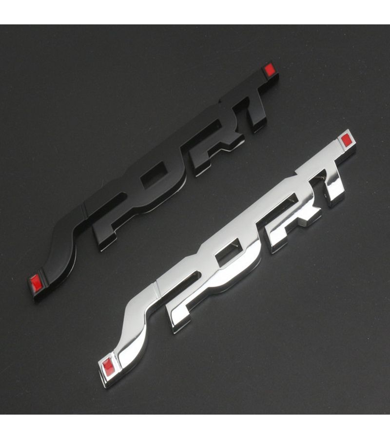 3D Chrome Sport Letter Car Decoration Sticker Black Glossy Finish Metal Badge For Spoiler Racing Vehicle Anti Corrosion Scratch Durable Easy Adhesive Universal - Image 4