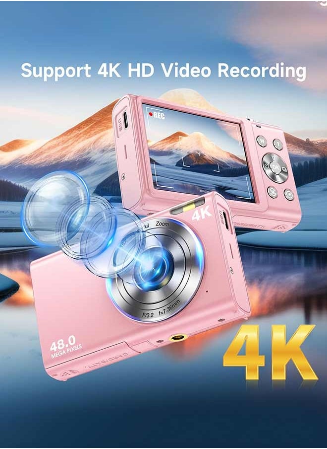 IqwiCam Digital Camera, 4K Vlogging Camera with 64GB Card, 16X Digital Cameras, Autofocus, Compact Travel Video Camera for Teens Adult Beginner  - Image 2
