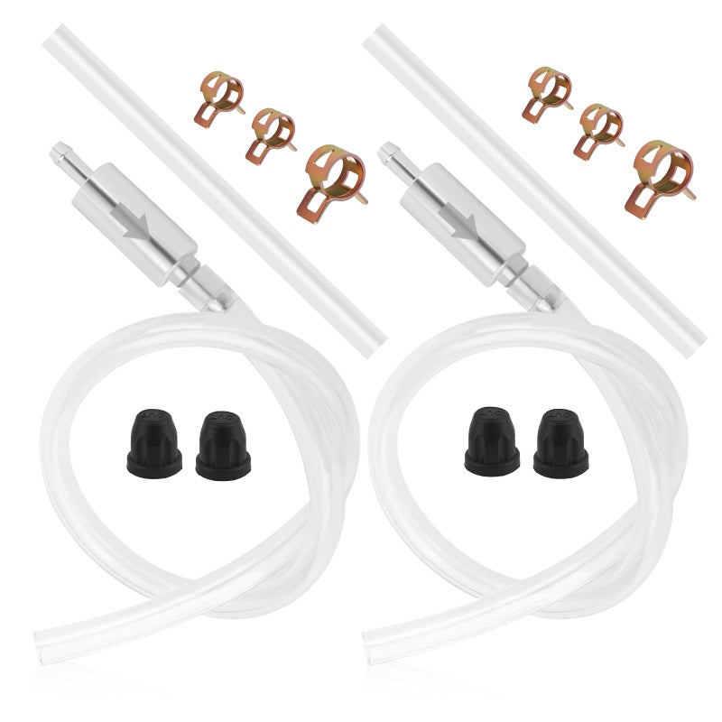 VKQTS Brake Bleeder Hose One Way Check Valve 2Piece KitUniversal Brake Bleeding Kit for Hydraulic Brakes SystemLeakProof Brakes Bleeder Tool Set with Clamps Bleeders Valve Cap - Image 3