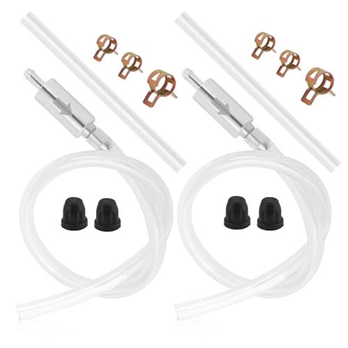VKQTS Brake Bleeder Hose One Way Check Valve 2Piece KitUniversal Brake Bleeding Kit for Hydraulic Brakes SystemLeakProof Brakes Bleeder Tool Set with Clamps Bleeders Valve Cap - Image 1
