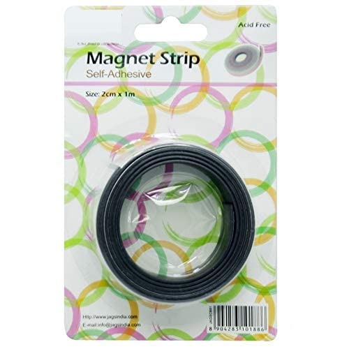KRAFTMASTERS Pack of 1 Craft Magnets Self Adhesive Flexible Magnetic (2cm x 1m) Paper Holder, Photo Gallery Magnets, Fridge Magnet, Kitchen Organizers Magnet, Multipurpose Office Magnets - Image 1