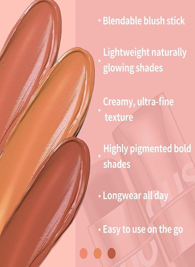 COSLUXE O TWO O Blush Stick for Cheeks Makeup,Waterproof Cream Blush Face Stick Multi-Use Lip and Cheek Tint, Lightweight Easy to Blend Natural Cream Blusher 04 - Orange - Subtle - Image 5