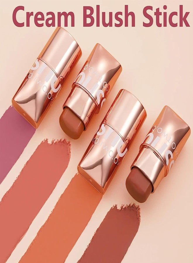 COSLUXE O TWO O Blush Stick for Cheeks Makeup,Waterproof Cream Blush Face Stick Multi-Use Lip and Cheek Tint, Lightweight Easy to Blend Natural Cream Blusher 04 - Orange - Subtle - Image 4