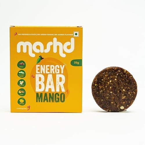 Mashd Energy Bar Fruity Pack | Pack of 3 x 35 g | 1 x Cranberry, 1 x Mango, 1 x Orange- High Protein Goodness of Dates, Pumpkin Seeds, Cashew, Oats | Gluten-Free Snack with No Added Sugar, Preservative-Free - Image 2