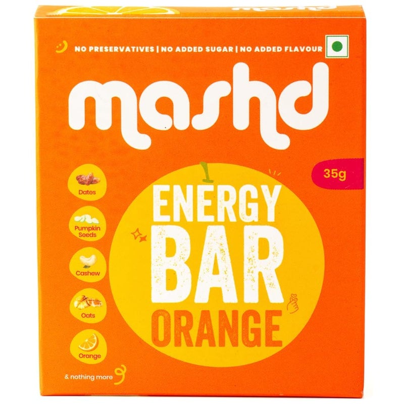 Mashd Energy Bar Fruity Pack | Pack of 3 x 35 g | 1 x Cranberry, 1 x Mango, 1 x Orange- High Protein Goodness of Dates, Pumpkin Seeds, Cashew, Oats | Gluten-Free Snack with No Added Sugar, Preservative-Free - Image 3