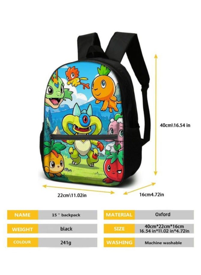Cartoon three-piece schoolbag with zipper - 454  - Image 5