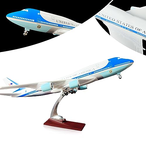 Bswath 1130 Scale American Air Force One B747 Model Jet Plane with LED Lights for Adults - Image 1
