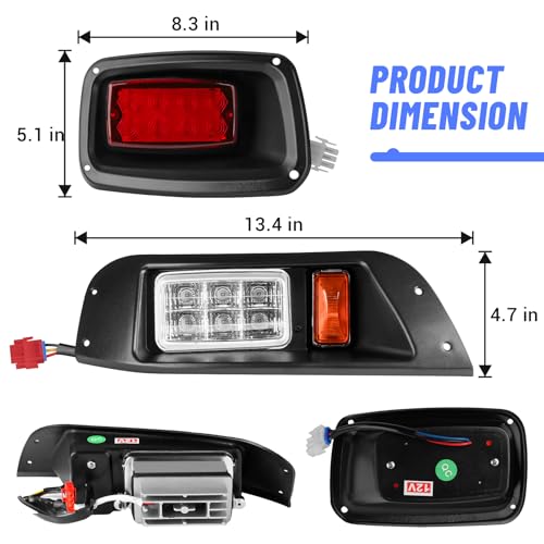 Drive-up Golf Cart LED Light Kit for EZGO TXT 1995-2014 Gas and Electric Moedels, Basic Complete EZGO Headlights and Tail Lights - Image 4