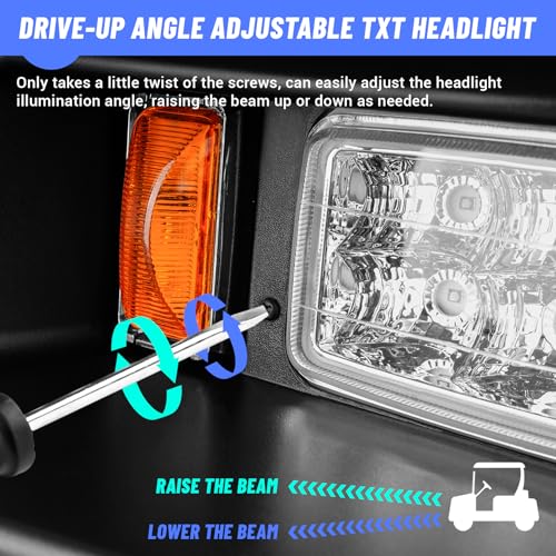 Drive-up Golf Cart LED Light Kit for EZGO TXT 1995-2014 Gas and Electric Moedels, Basic Complete EZGO Headlights and Tail Lights - Image 3
