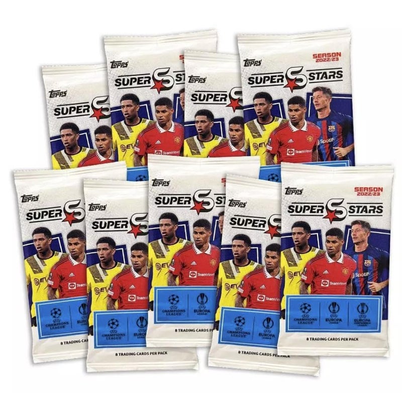 Topps 2023 Topps UEFA Champions League Superstars Soccer Factory Sealed Value Box, Blue - Image 4