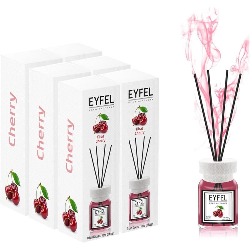ZAMZIN Eyfel Reed Diffuser 120ML - Long Lasting Fragrance - Eco-Friendly Home Decor - Stylish Aroma Diffuser - Effortless Sweet Cherry Ambiance - No Electricity Needed - Image 5