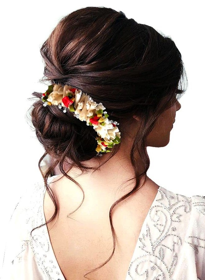 Ansh Attractive Artificial Metal Floral Hairpin | White and Golden Pearls & Stone Hair Clips/Juda Pins | Hair Accessories for Women & Girls (Combo Pack of 1581 & 2415) - Image 2