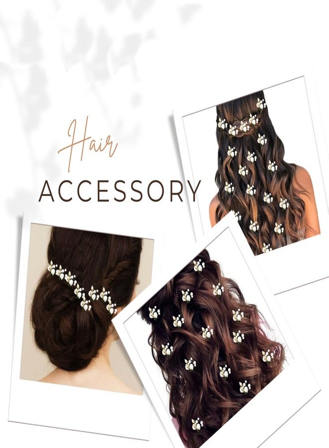 Ansh Attractive Artificial Metal Floral Hairpin | White and Golden Pearls & Stone Hair Clips/Juda Pins | Hair Accessories for Women & Girls (Combo Pack of 1581 & 2415) - Image 3