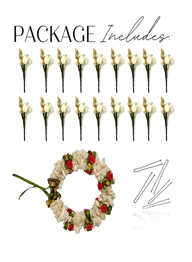 Ansh Attractive Artificial Metal Floral Hairpin | White and Golden Pearls & Stone Hair Clips/Juda Pins | Hair Accessories for Women & Girls (Combo Pack of 1581 & 2415) - Image 5