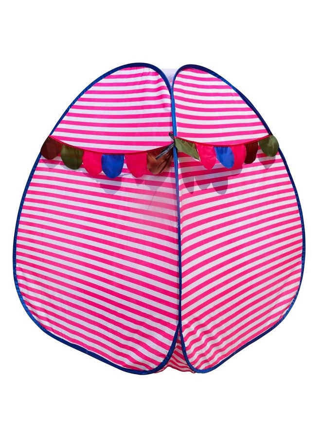 HomeCute Homecute Igloo Type Foldable Popup Kid's Play Tent House (Small Size Pink-White)  - Image 5