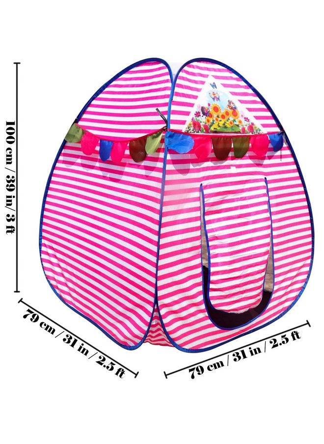 HomeCute Homecute Igloo Type Foldable Popup Kid's Play Tent House (Small Size Pink-White)  - Image 3