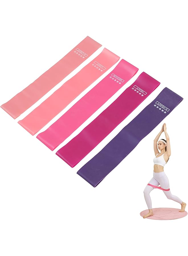 S-TOP Fabric Resistance Bands Set, suitable for hip, leg, gluteal muscle and thigh exercises, fitness circle resistance bands -5 Bands - Image 1