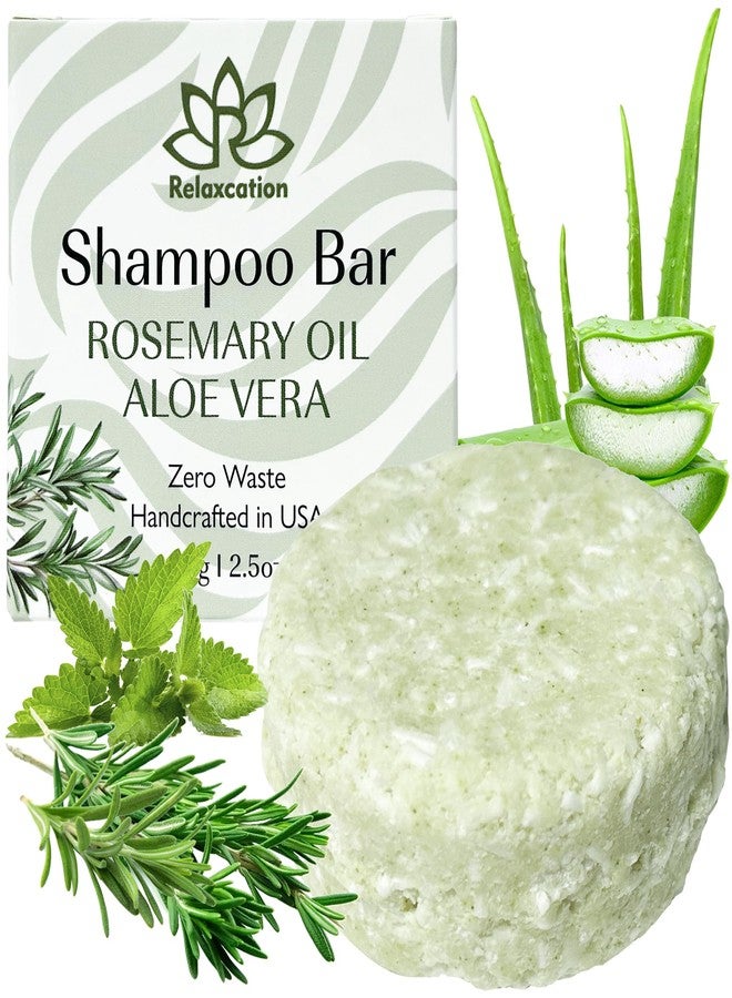 Relaxcation Organic Rosemary and Aloe Vera Solid Shampoo Bar for Hair Growth, Refreshing and Hydrating | Herbal Shampoo with Rosemary, Peppermint, Castor Oil, Argan Oil, and Betaine | USA (2.5 Ounce (Pack of 1)) - Image 1