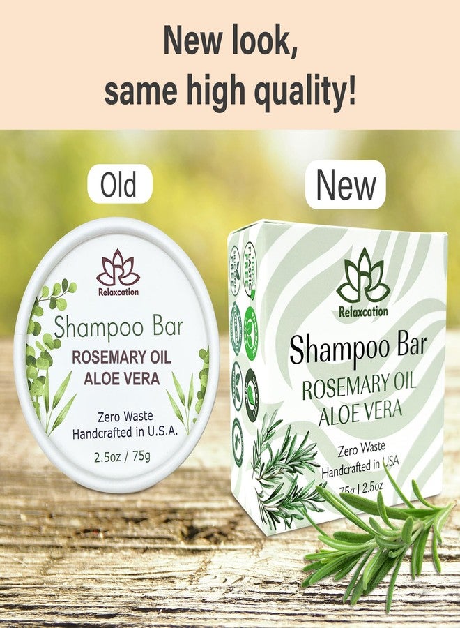 Relaxcation Organic Rosemary and Aloe Vera Solid Shampoo Bar for Hair Growth, Refreshing and Hydrating | Herbal Shampoo with Rosemary, Peppermint, Castor Oil, Argan Oil, and Betaine | USA (2.5 Ounce (Pack of 1)) - Image 2