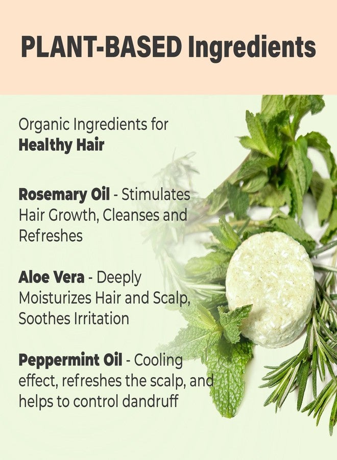 Relaxcation Organic Rosemary and Aloe Vera Solid Shampoo Bar for Hair Growth, Refreshing and Hydrating | Herbal Shampoo with Rosemary, Peppermint, Castor Oil, Argan Oil, and Betaine | USA (2.5 Ounce (Pack of 1)) - Image 3