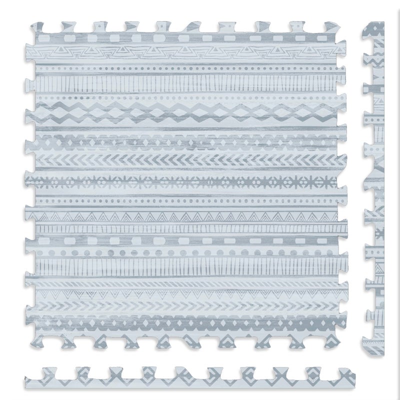 Play Platoon NonToxic Large Kids Play Mats for Floor 9 Tile 72 x 72 inch ExtraThick Foam Tiles 24 x 24 inch Puzzle Mat Pieces Neutral Playmat Rug for Toddler Childrens Playroom Acadia Print - Image 2