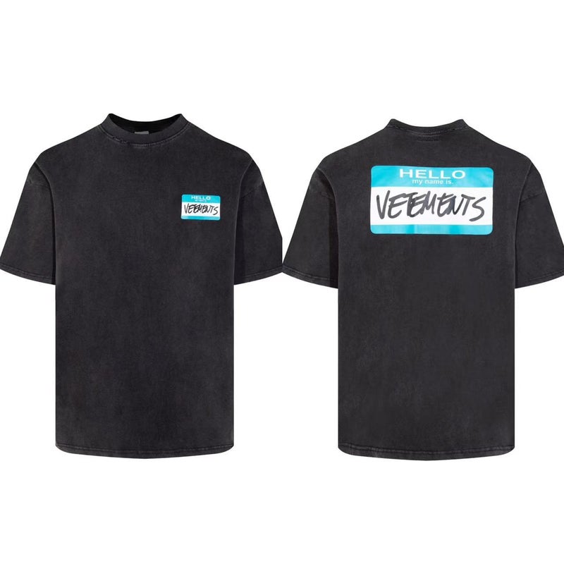Vtm Icon New Fashion Logo Embroidery Small Label Loose Casual Short Sleeve T-Shirt For Men And Women - Image 1