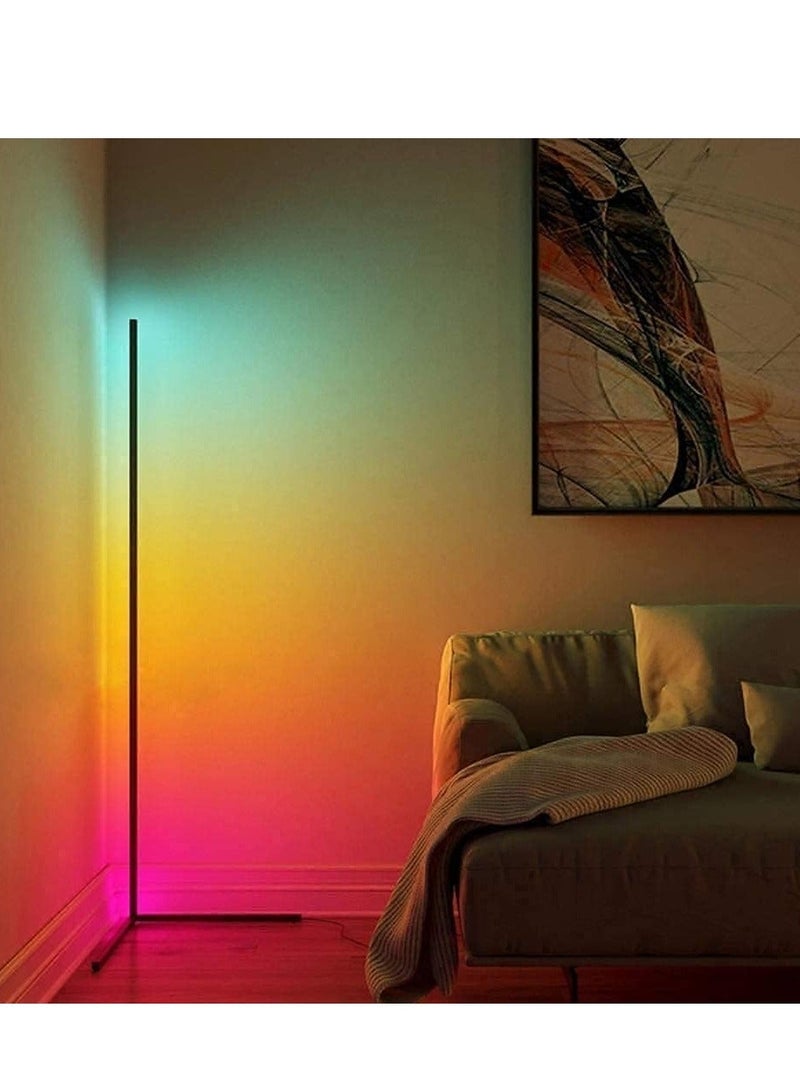Raxoom Smart RGB Floor Lamp, LED Corner Floor Lamp for Ambient Background Light, Modern Corner Lamp Color Change and Dimmable, Black with UK Plug, Perfect for Living Rooms and Bedrooms - Image 2