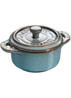 STAUB Staub Mini Cocotte 10Cm Turquoise .25L Cast Iron Material Matte Black Inner Enamel. Lid With Aroma Rain Structure. For All Hob Types Incl. Induction. Oven Safe. Grill Safe.  - Image 1