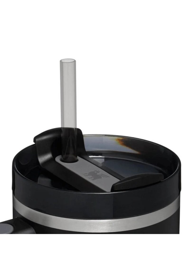 Stanley Quencher H2.0 FlowState Vacuum Insulated Tumbler – 40 oz Black Stainless Steel Travel Mug with Lid & Straw | Leakproof, Double-Walled Flask Keeps Drinks Hot for 7 Hours, Cold for 11+ | Durable, Reusable, Portable Thermos for Car, Gym, Work & Outdoors - Image 4