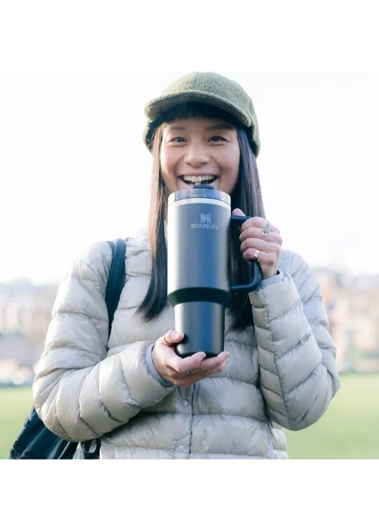 Stanley Quencher H2.0 FlowState Vacuum Insulated Tumbler – 40 oz Black Stainless Steel Travel Mug with Lid & Straw | Leakproof, Double-Walled Flask Keeps Drinks Hot for 7 Hours, Cold for 11+ | Durable, Reusable, Portable Thermos for Car, Gym, Work & Outdoors - Image 5