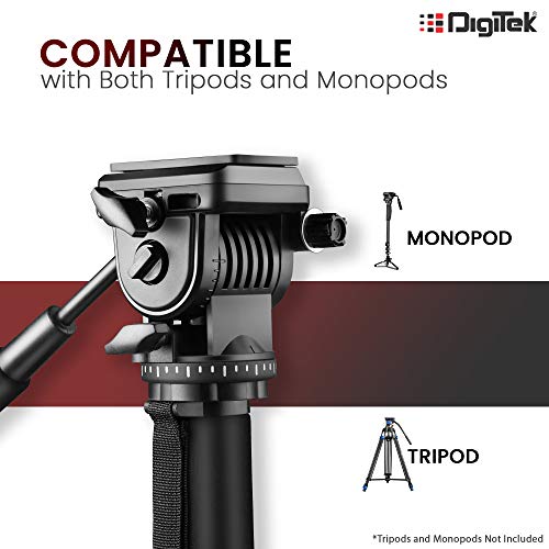 DIGITEK® DVH 001 Video Fluid Head | Lightweight with Flat Base | Supports Multiple Tripods & Monopods (Load Capacity-5 Kgs) (DVH-001PRO) - Image 3