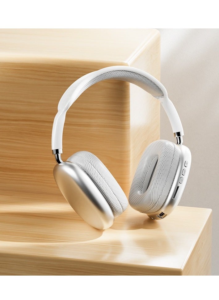 Generic - P9 Premium Quality Bluetooth & Wireless Over-Ear & Headphone with Mic Silicone Storage Bag, Portable Travel Anti-Scratch Carrying Case Compatible Max Anti-Dust Protective Cover (SILVER) Good Quality with 2 year warranty. - Image 1
