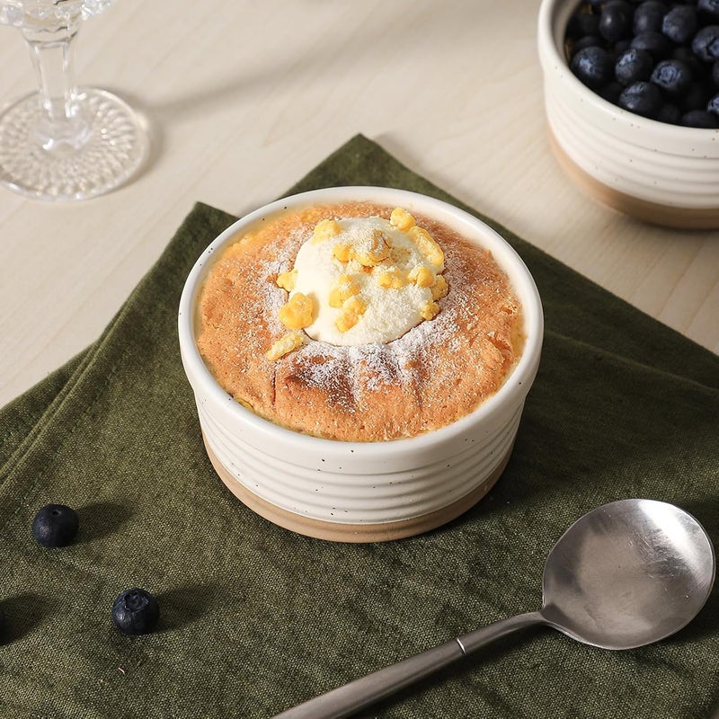 Frewinky Ceramic Ramekins 10oz,Creme Brulee Ramekins & Souffle Dishes for Oven,Small Baking-Dishes for Pudding,Lava Cakes,Serving Dip, Custard, Ice Cream,set of 6 - Image 5