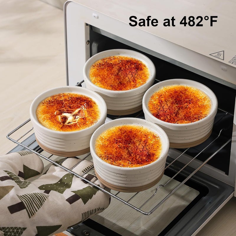 Frewinky Ceramic Ramekins 10oz,Creme Brulee Ramekins & Souffle Dishes for Oven,Small Baking-Dishes for Pudding,Lava Cakes,Serving Dip, Custard, Ice Cream,set of 6 - Image 4