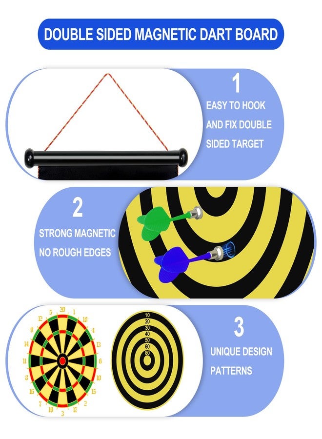 Vnmkp Magnetic Dart Board Outdoor Game Suitable for Children to Play Comes with 12 Darts Best Toys Gifts for Teenage Boys Girls Age 5 6 7 8 9 10 11 12 Years (15in) - Image 3