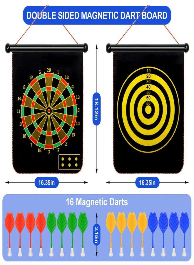 Vnmkp Magnetic Dart Board Outdoor Game Suitable for Children to Play Comes with 12 Darts Best Toys Gifts for Teenage Boys Girls Age 5 6 7 8 9 10 11 12 Years (15in) - Image 2