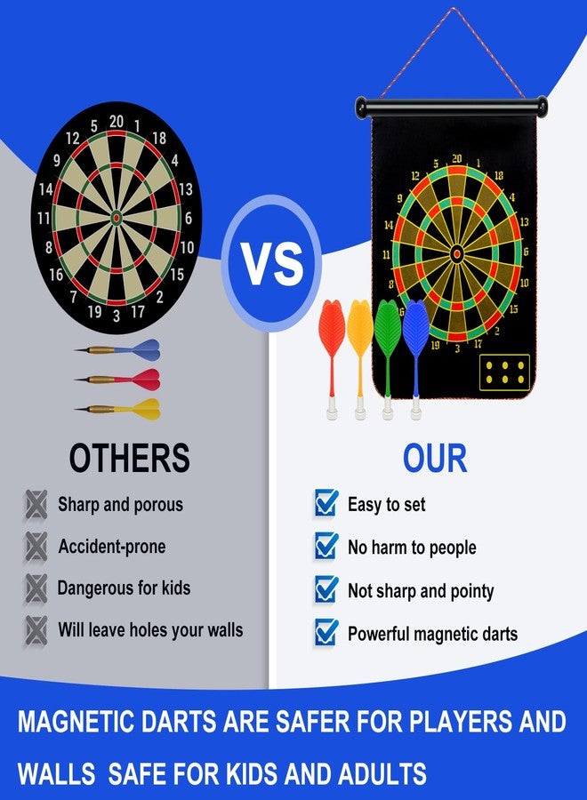 Vnmkp Magnetic Dart Board Outdoor Game Suitable for Children to Play Comes with 12 Darts Best Toys Gifts for Teenage Boys Girls Age 5 6 7 8 9 10 11 12 Years (15in) - Image 4