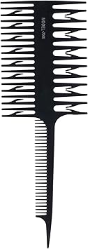 Filfeel Hair Dyeing Comb for Woman Hair Highlight Sectioning Comb Hair Tint Coloring Dye Styling ToolsBlack - Image 1