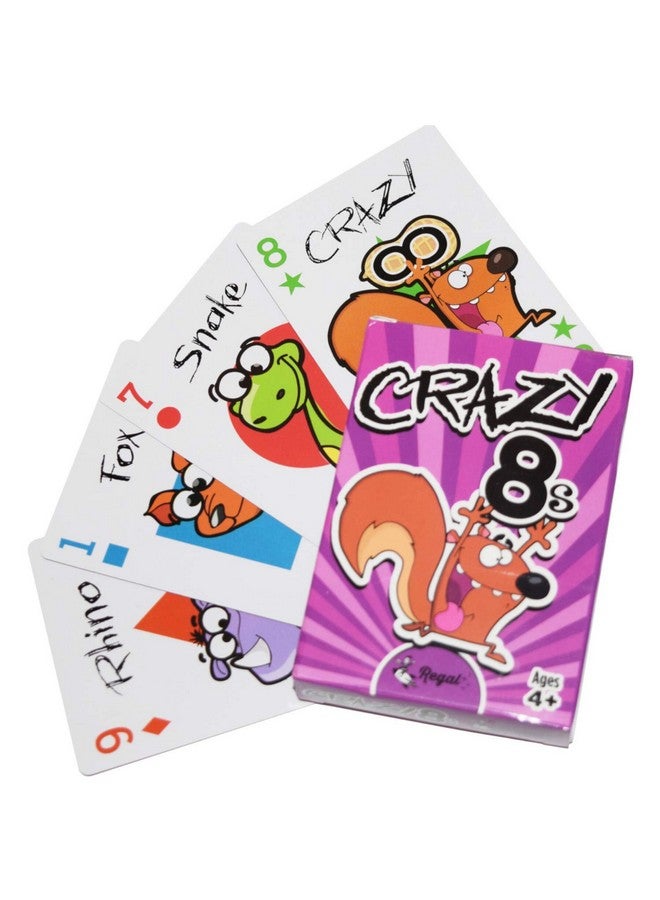 Regal Games Crazy 8's Card Game for Kids 4 5 6 7 8+ | Funny Travel Board Playing Game for Families (1 Pack) - Image 1
