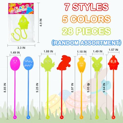 Leetous Non Candy Easter Egg Fillers for Kids 28 Pack Easter Sticky Hands Toys Gifts Basket Pinata Stuffers for Toddlers Mini Spring Party Favors Egg Hunt Supplies Goodie Treat Bag Prize for Boys Girls - Image 5