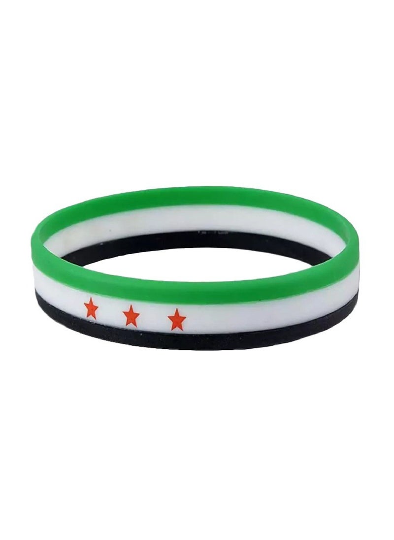 971MEDIA Syria Flag Silicone Rubber 1Pcs - Wristbands Sport Wrist Band Bracelet for Women Men  - Image 1