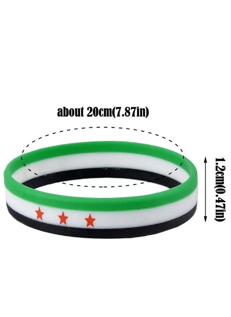 971MEDIA Syria Flag Silicone Rubber 1Pcs - Wristbands Sport Wrist Band Bracelet for Women Men  - Image 2