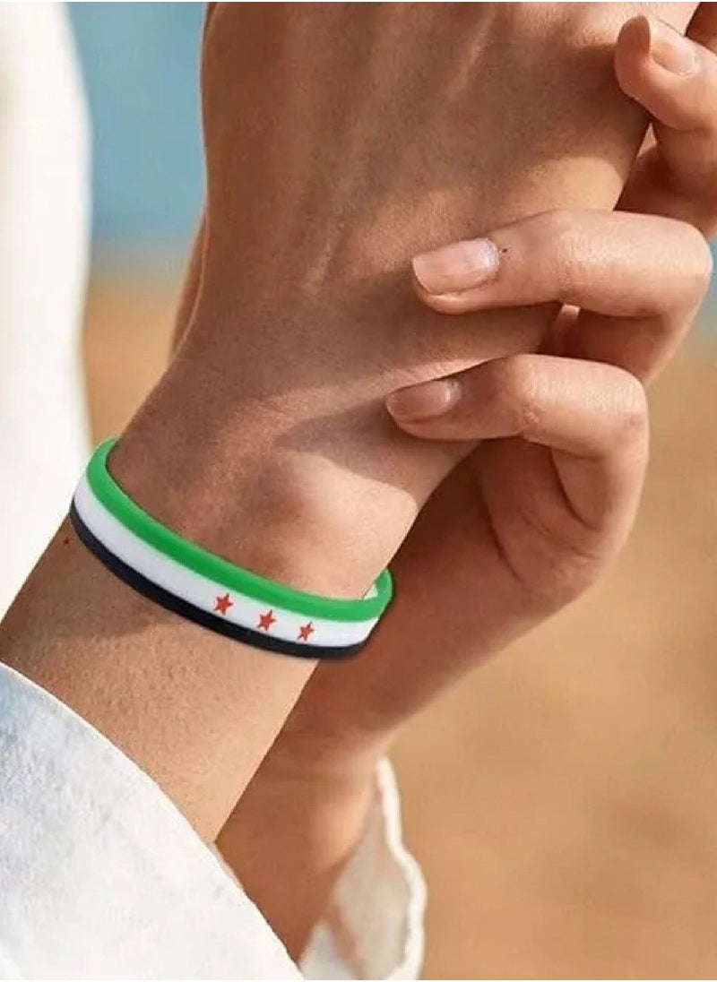 971MEDIA Syria Flag Silicone Rubber 1Pcs - Wristbands Sport Wrist Band Bracelet for Women Men  - Image 3